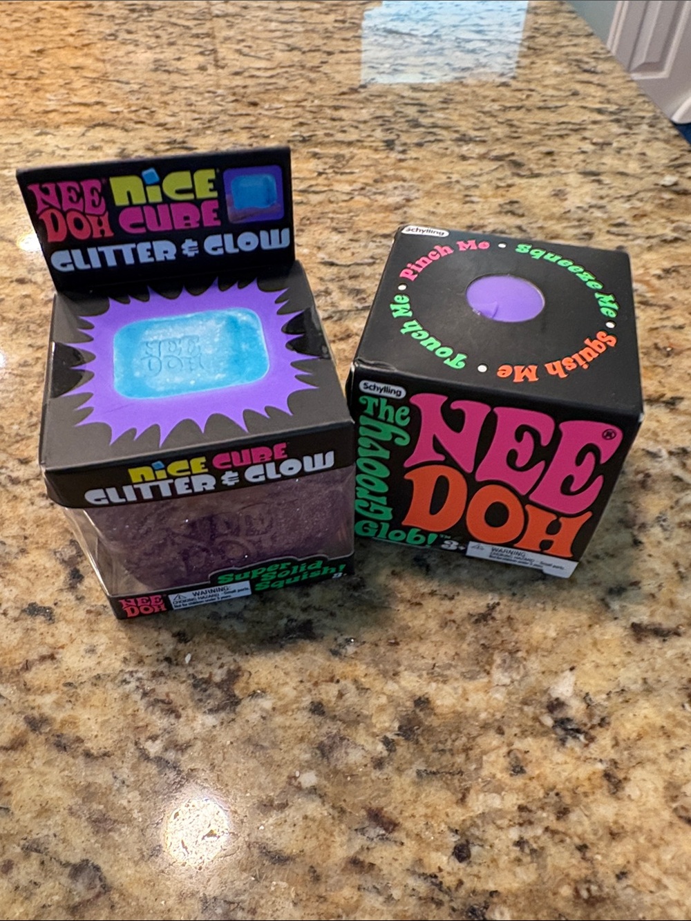 NeeDoh Purple Glitter & Glow Stress Globe - and groovey glob Nee Doh Brand